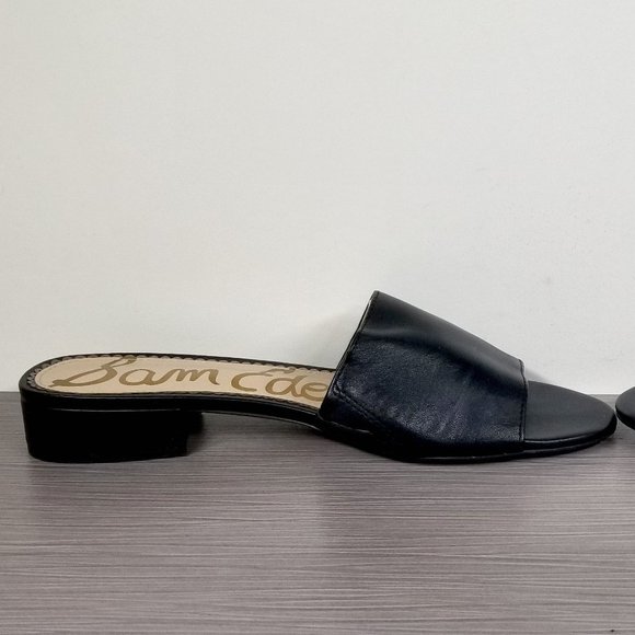 Sam Edelman Kenz Slide Sandal, Black Leather, Womens Size 8 M / 38 - Picture 6 of 13